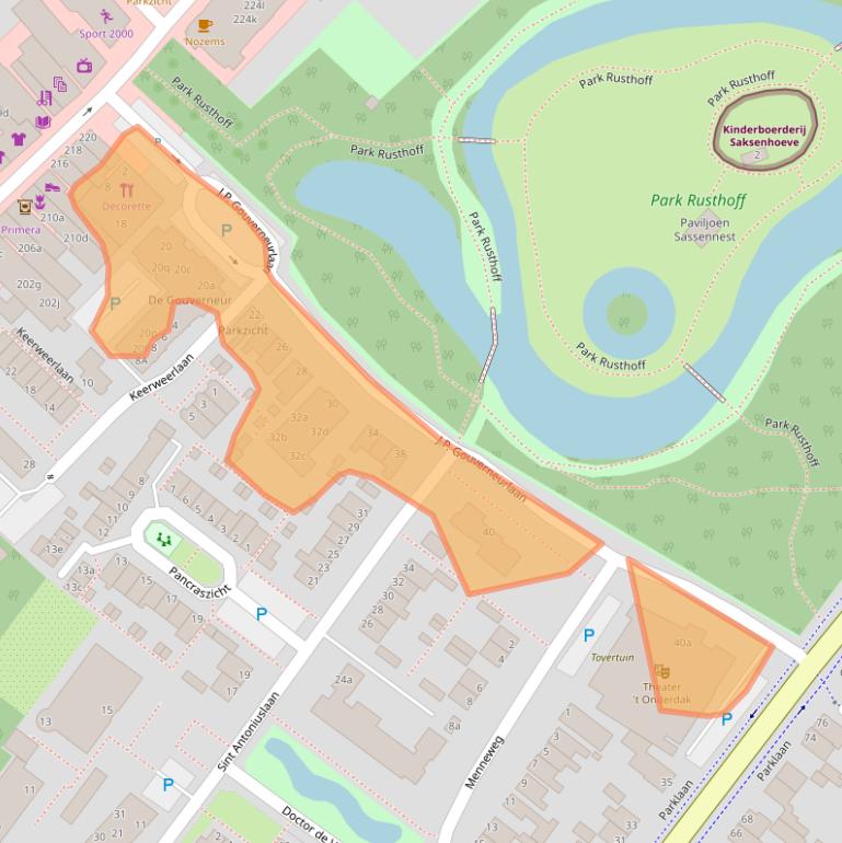 Kaart van postcodegebied 2171ER.