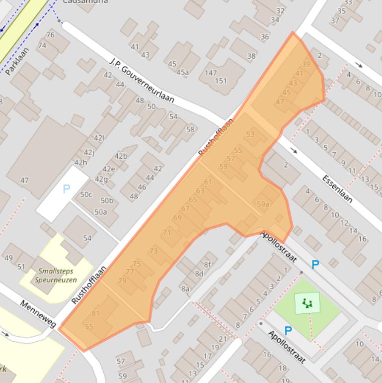 Kaart van postcodegebied 2171EV.