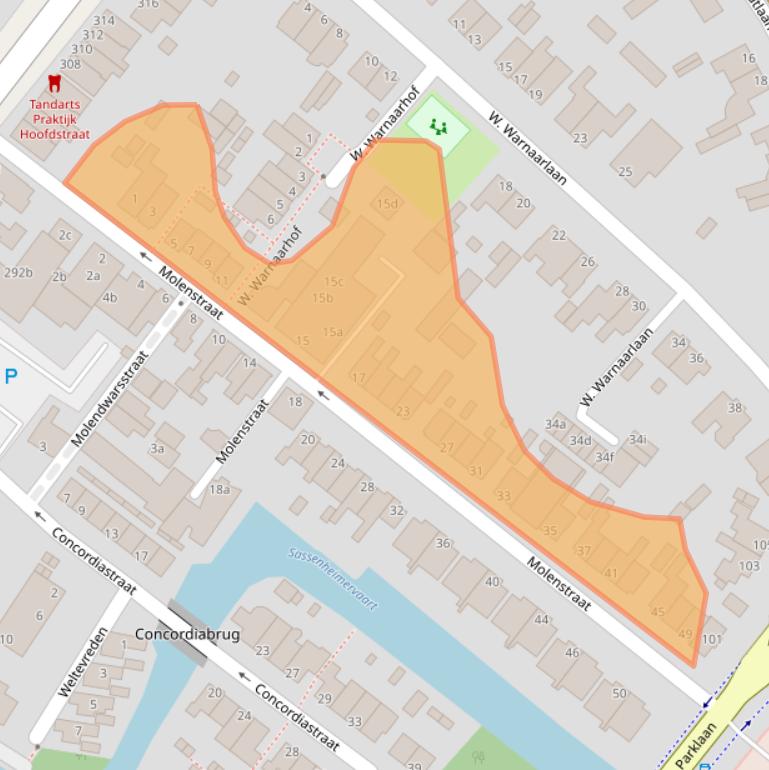 Kaart van postcodegebied 2171GM.