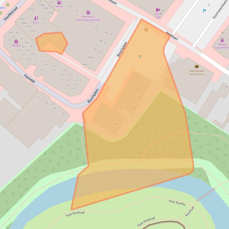 Kaart van postcodegebied 2171GT.