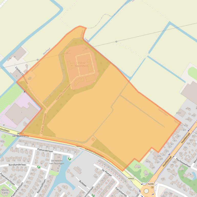 Kaart van postcodegebied 2171GW.
