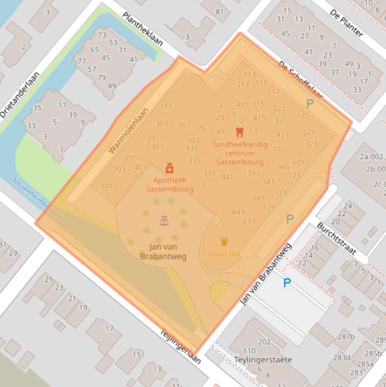 Kaart van postcodegebied 2171HC.