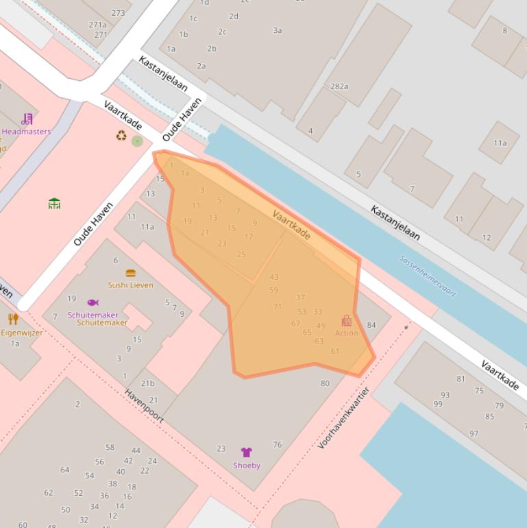 Kaart van postcodegebied 2171HT.