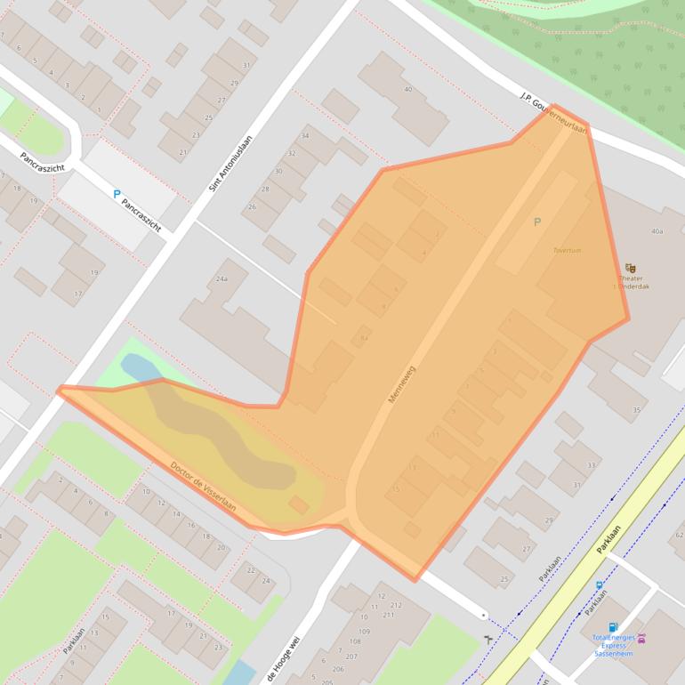 Kaart van postcodegebied 2171JA.