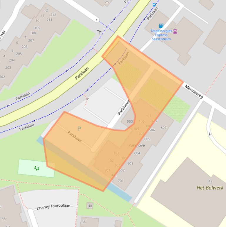 Kaart van postcodegebied 2171JC.