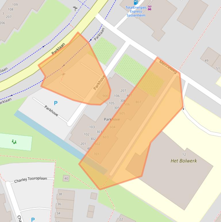 Kaart van postcodegebied 2171JD.