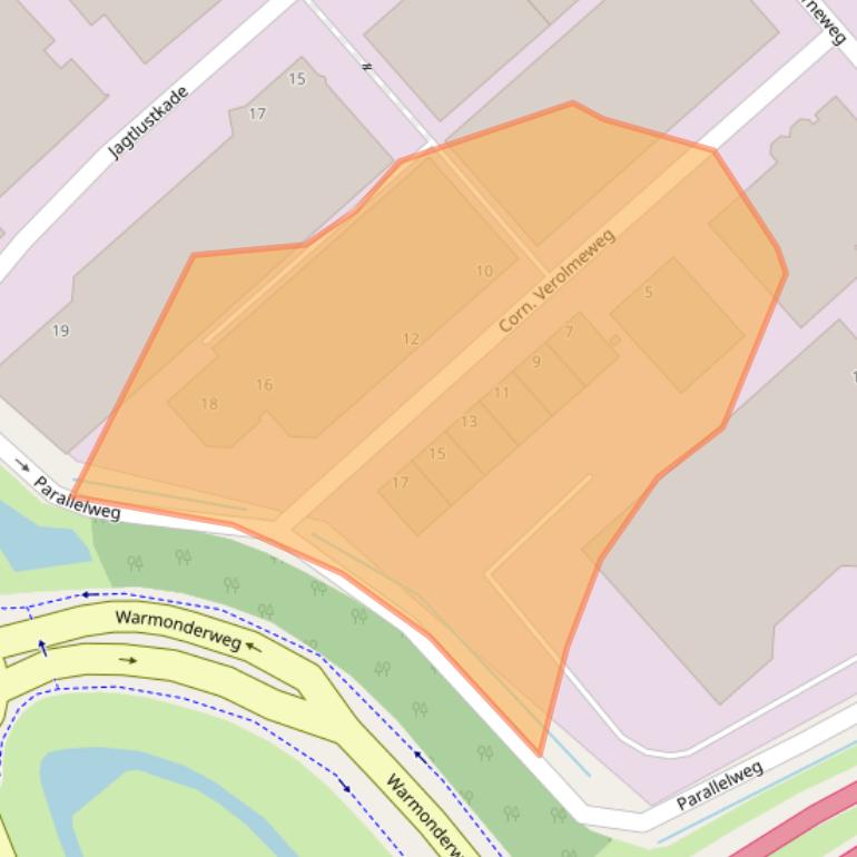 Kaart van postcodegebied 2171KV.