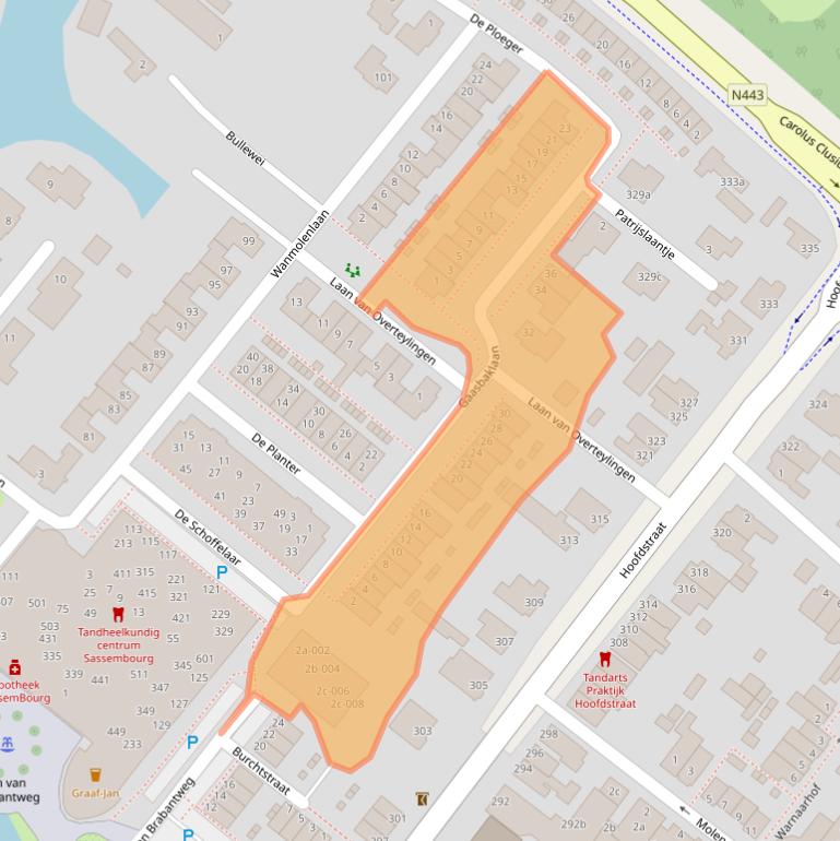 Kaart van postcodegebied 2171LK.