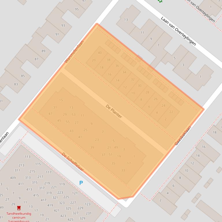 Kaart van postcodegebied 2171LM.