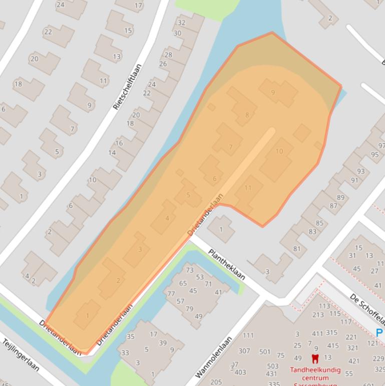 Kaart van postcodegebied 2171LR.