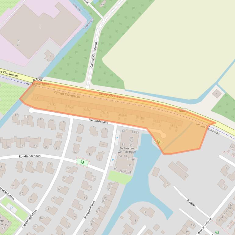 Kaart van postcodegebied 2171LV.