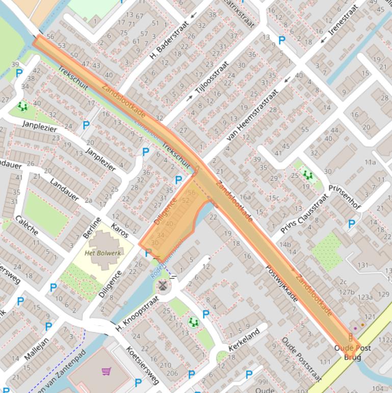 Kaart van postcodegebied 2171MC.