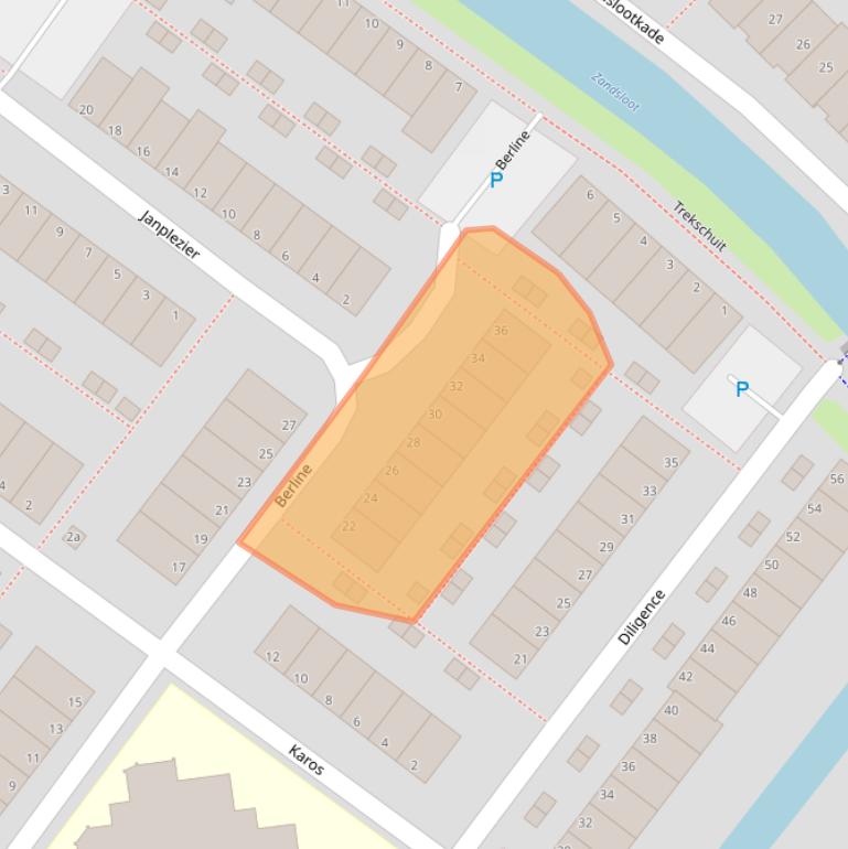 Kaart van postcodegebied 2171MG.