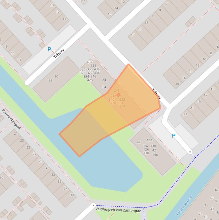 Kaart van postcodegebied 2171NG.