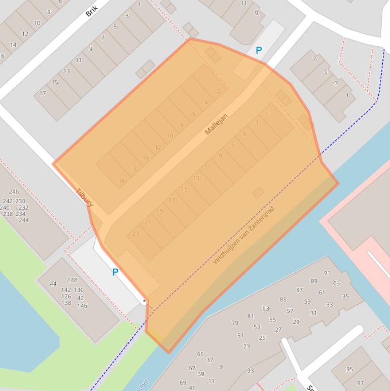 Kaart van postcodegebied 2171NK.
