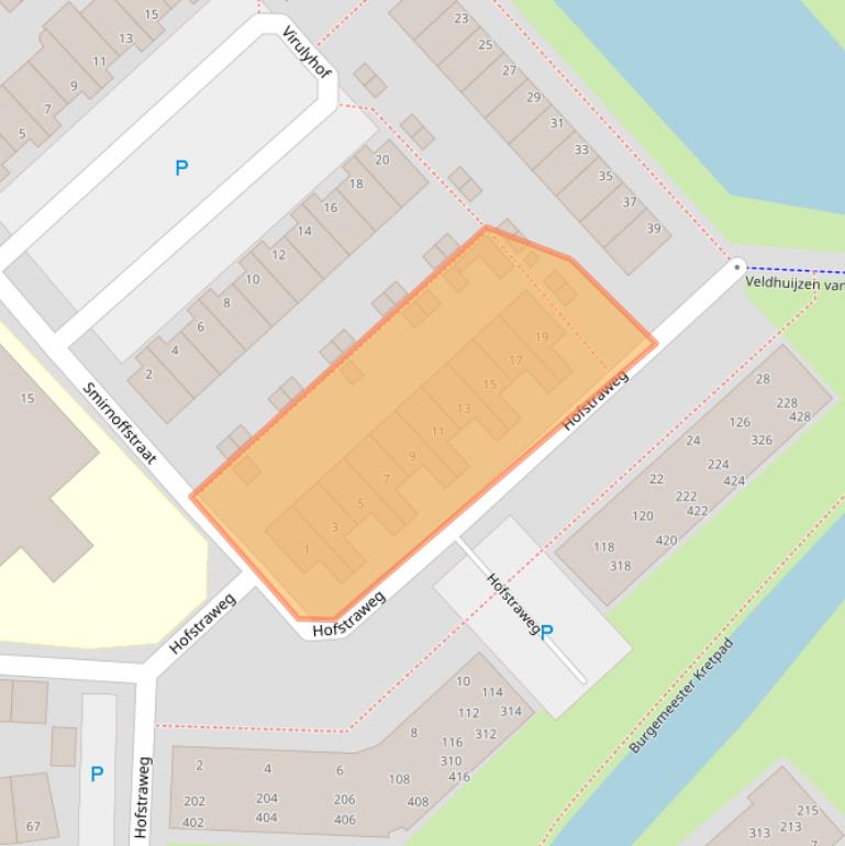 Kaart van postcodegebied 2171NX.