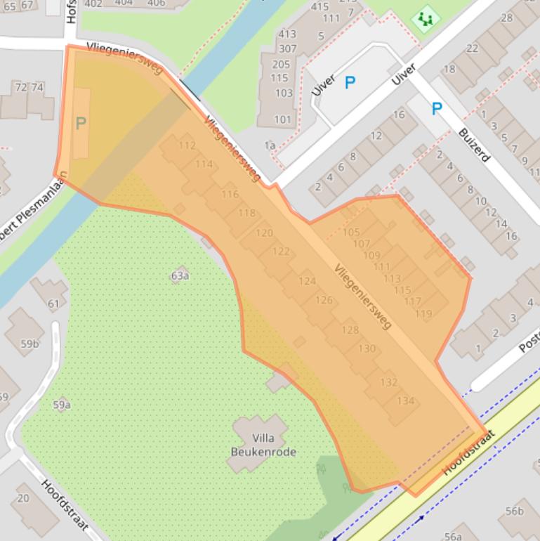 Kaart van postcodegebied 2171PE.