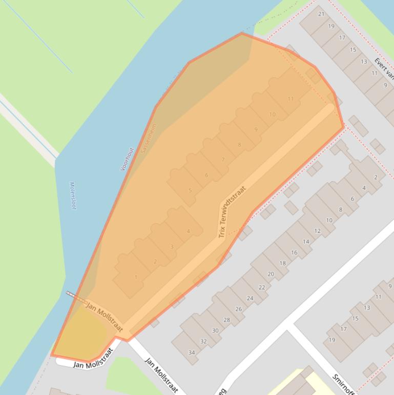 Kaart van postcodegebied 2171PG.