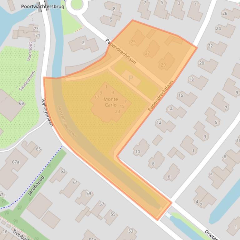 Kaart van postcodegebied 2171PH.