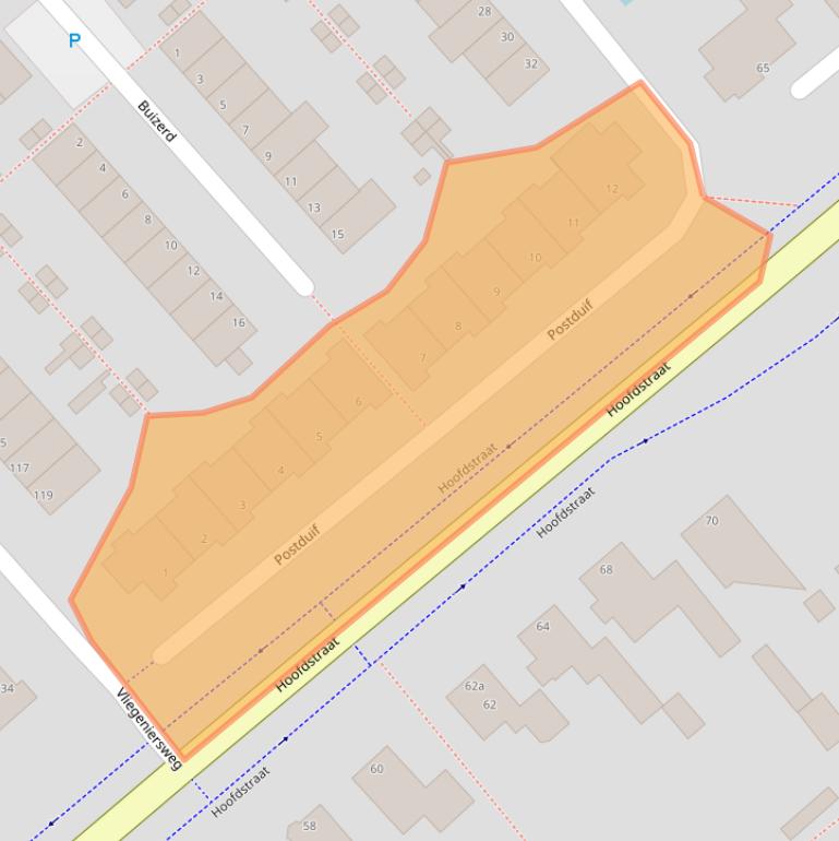 Kaart van postcodegebied 2171PJ.