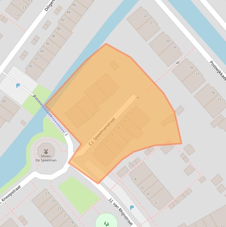 Kaart van postcodegebied 2171PV.