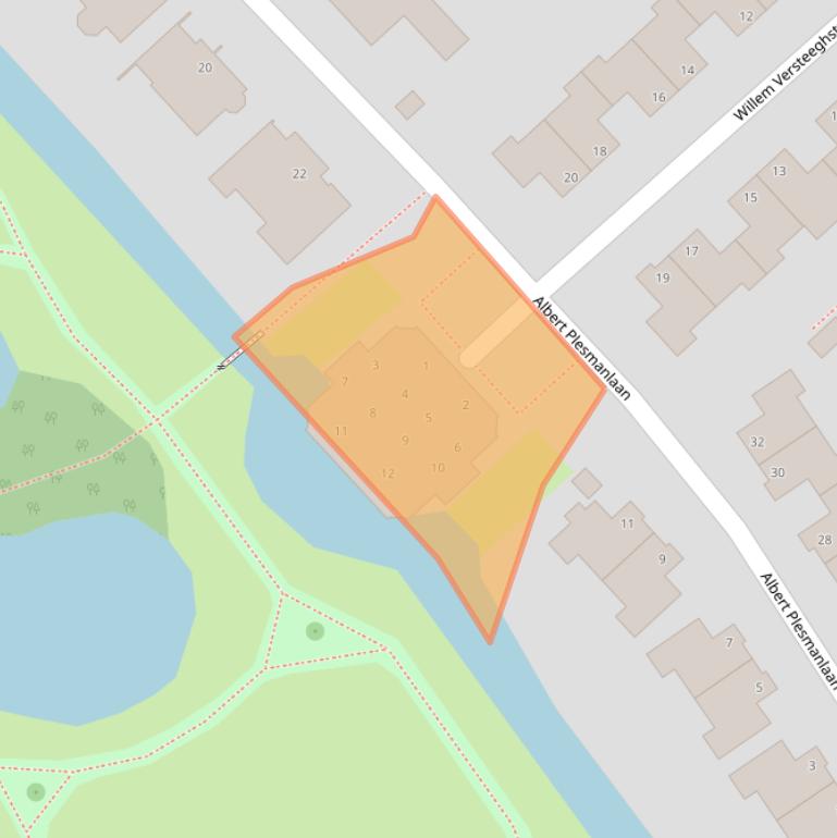 Kaart van postcodegebied 2171RC.