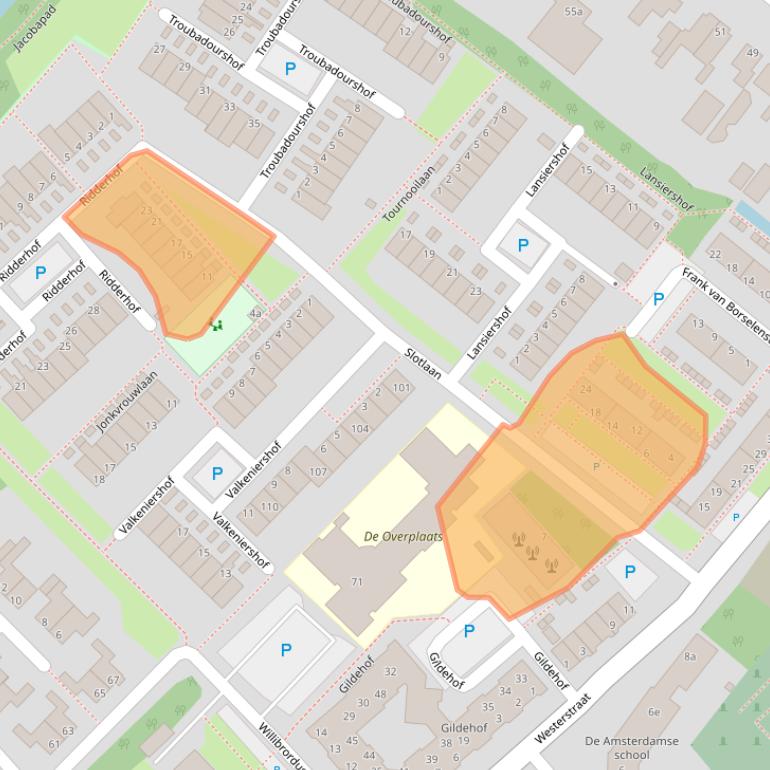 Kaart van postcodegebied 2171TB.