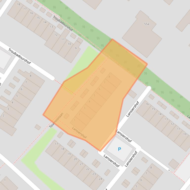 Kaart van postcodegebied 2171TE.