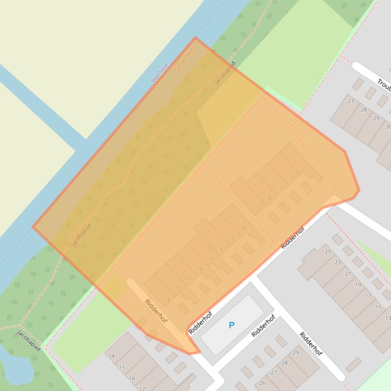 Kaart van postcodegebied 2171TJ.