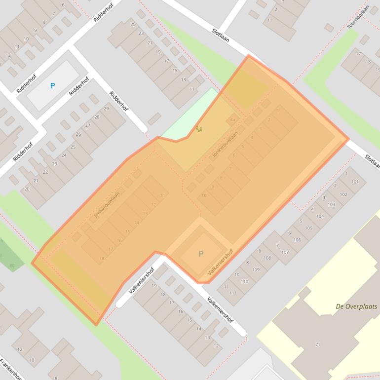 Kaart van postcodegebied 2171TL.