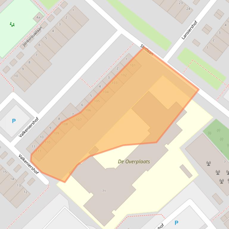 Kaart van postcodegebied 2171TN.