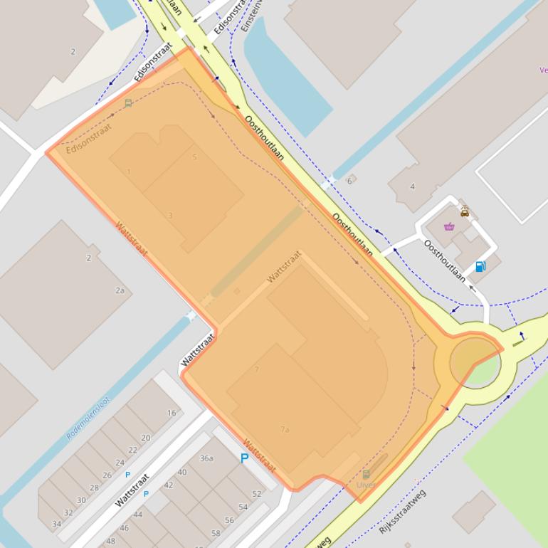 Kaart van postcodegebied 2171TP.