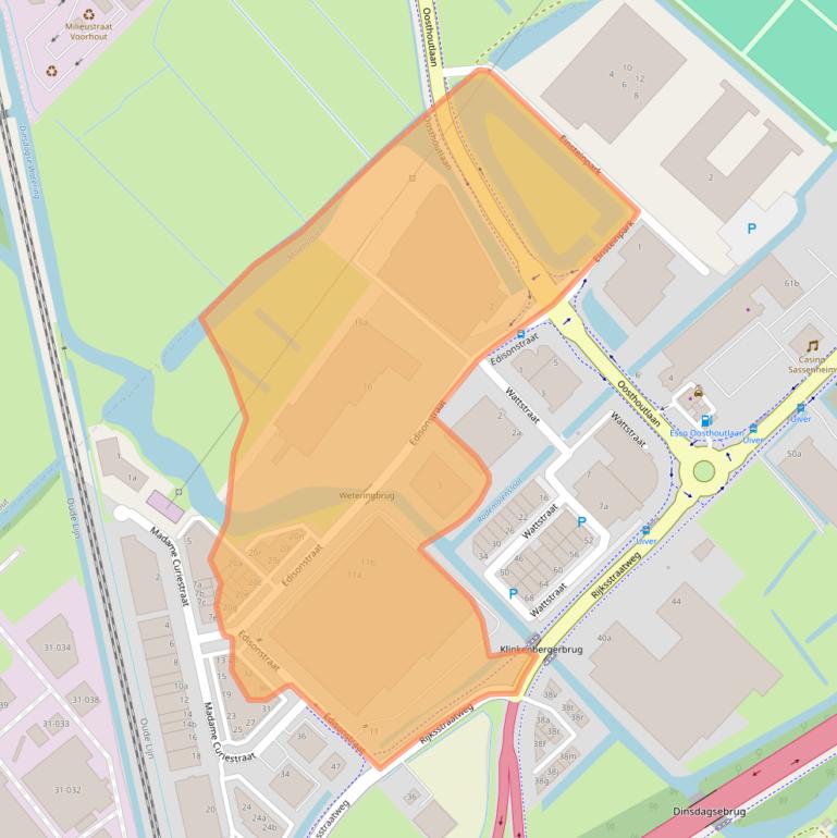 Kaart van postcodegebied 2171TV.