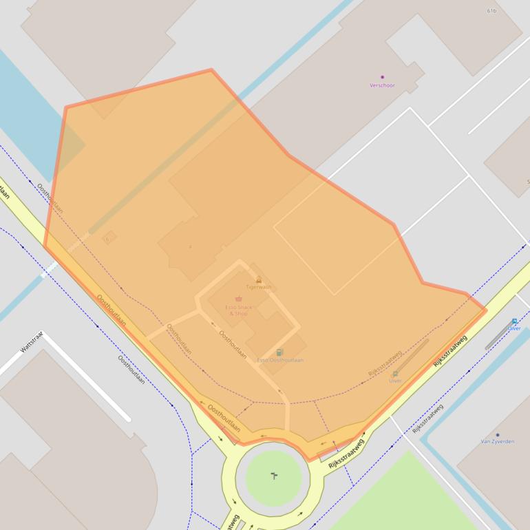 Kaart van postcodegebied 2171TZ.