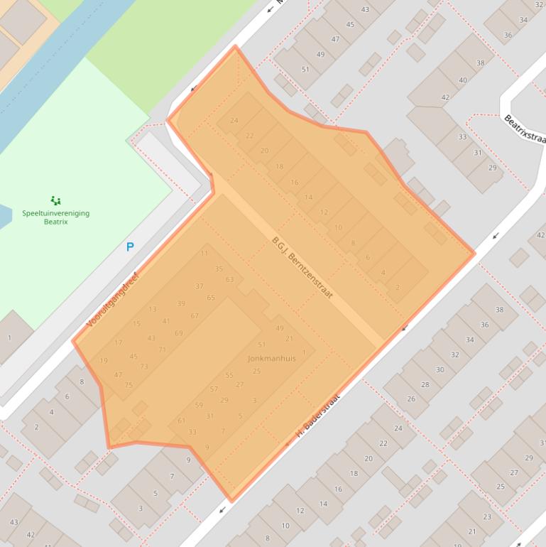 Kaart van postcodegebied 2171VV.