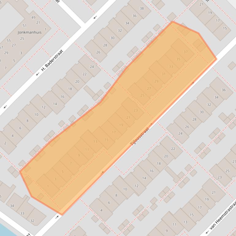 Kaart van postcodegebied 2171XL.