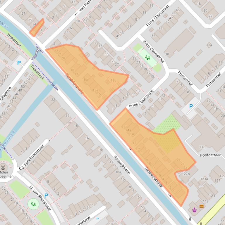 Kaart van postcodegebied 2171XR.