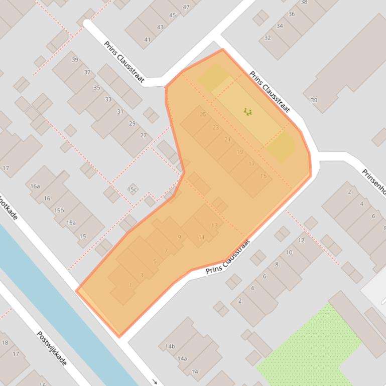 Kaart van postcodegebied 2171XV.