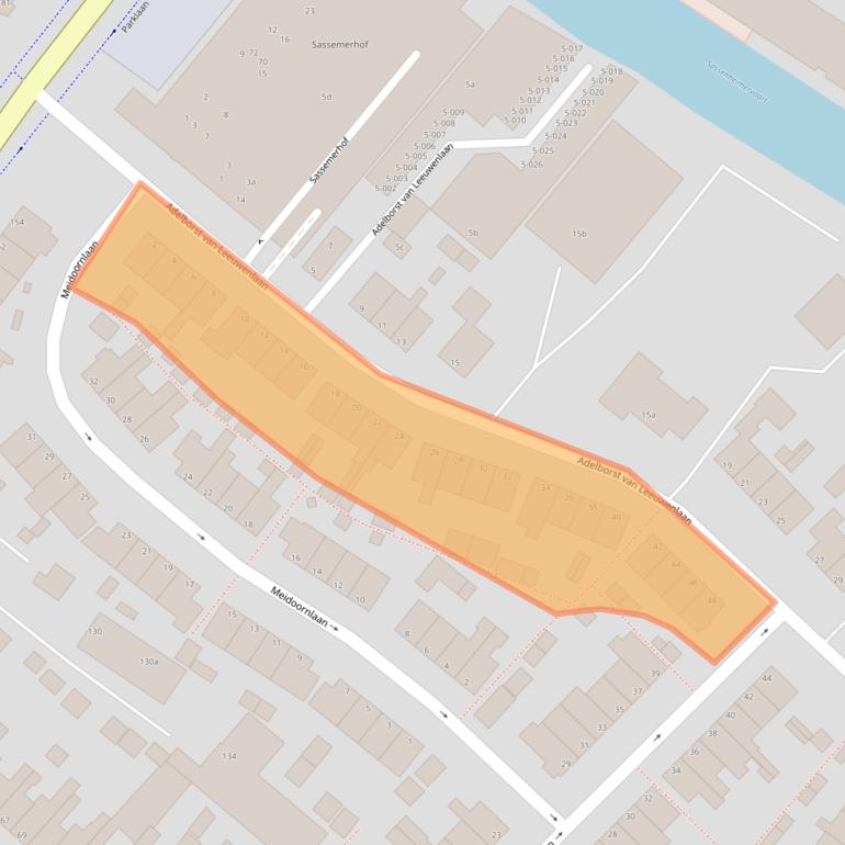 Kaart van postcodegebied 2172AB.