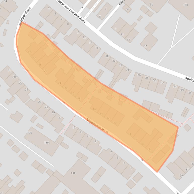 Kaart van postcodegebied 2172AD.