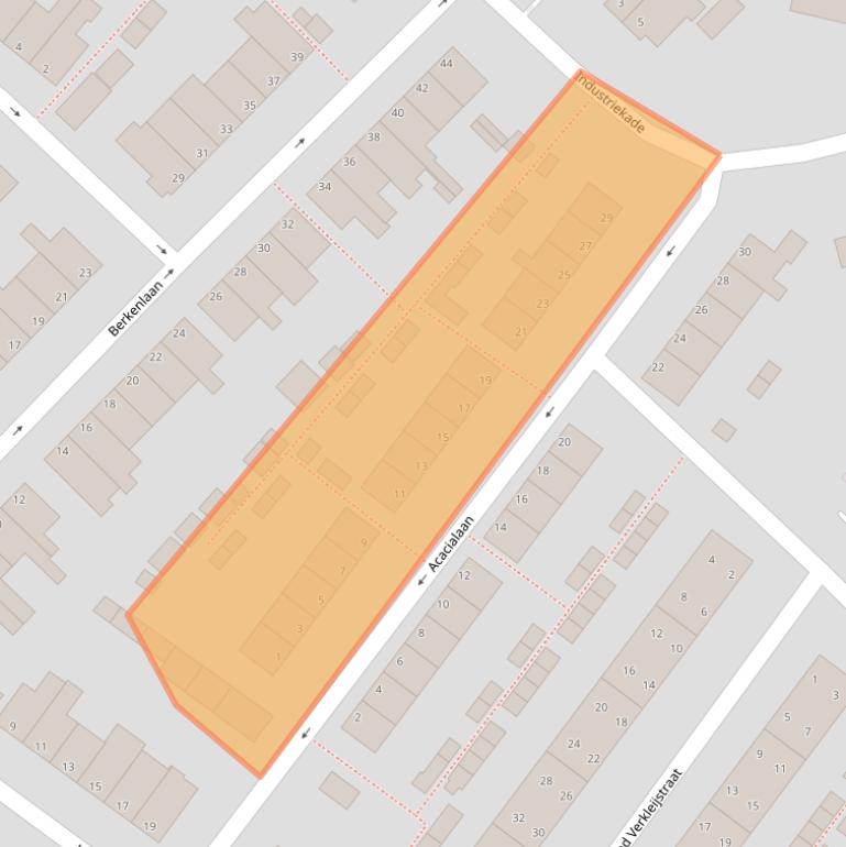 Kaart van postcodegebied 2172BA.