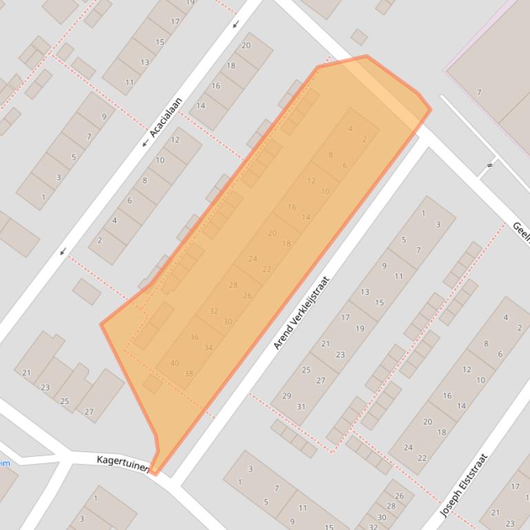 Kaart van postcodegebied 2172BE.