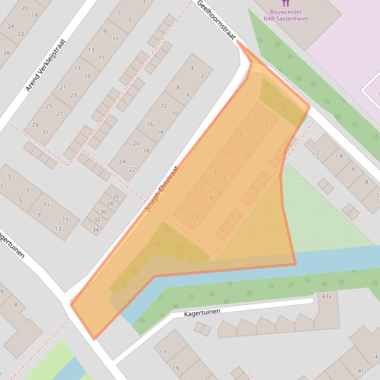 Kaart van postcodegebied 2172BG.