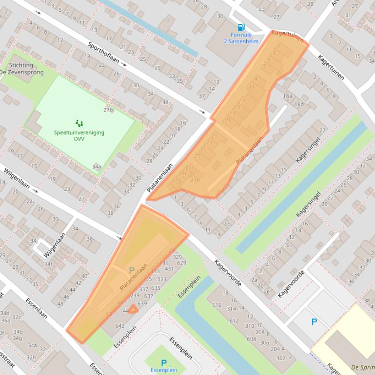 Kaart van postcodegebied 2172BJ.