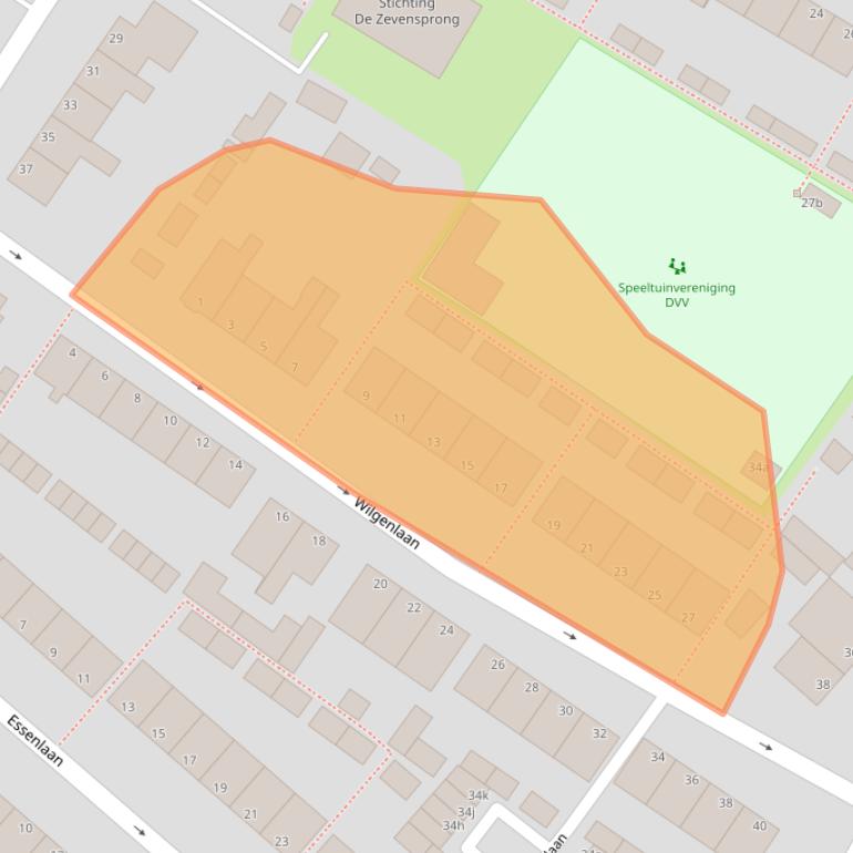 Kaart van postcodegebied 2172BS.