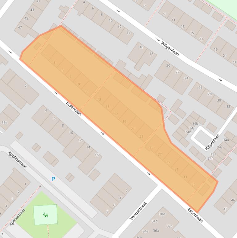 Kaart van postcodegebied 2172BV.