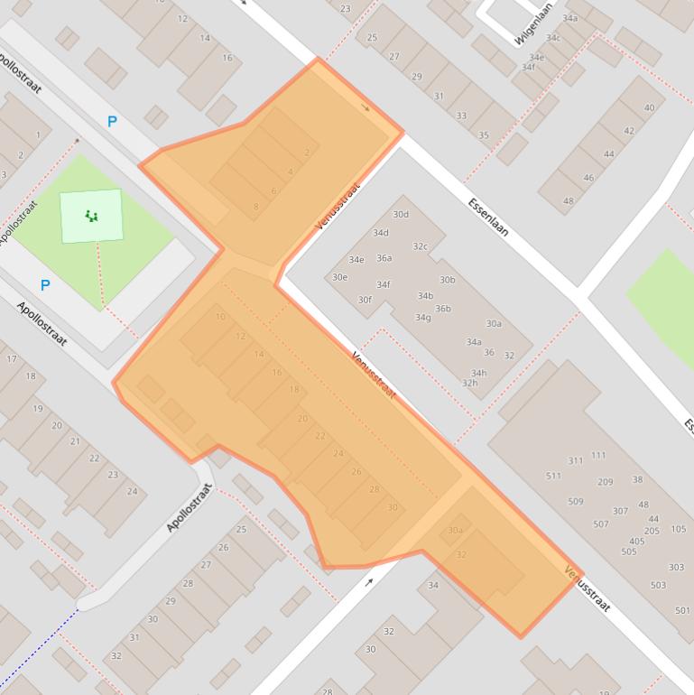 Kaart van postcodegebied 2172CA.