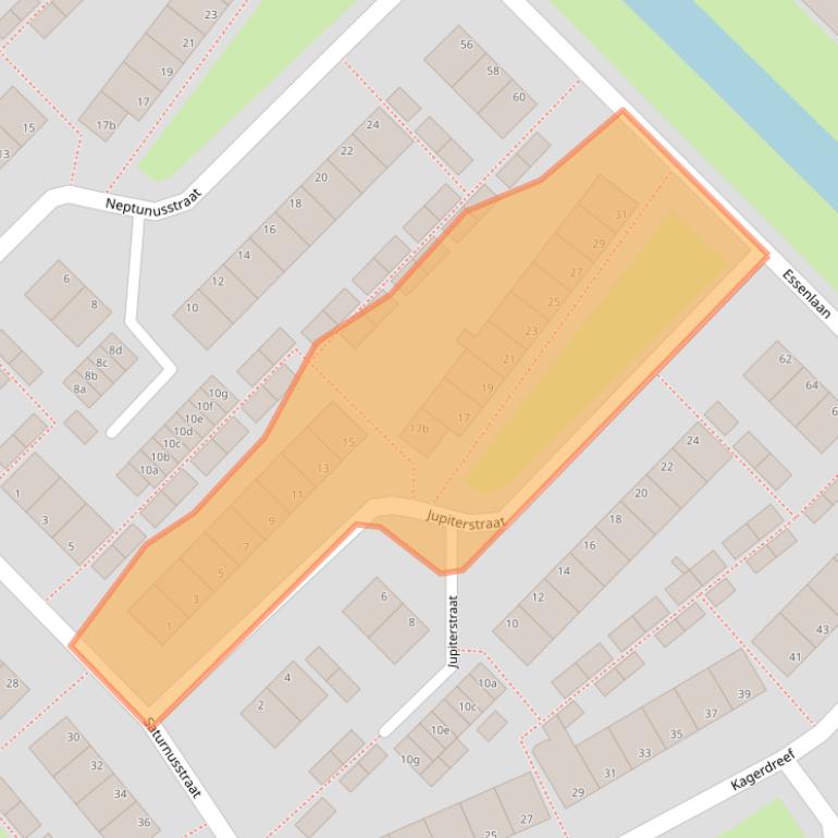 Kaart van postcodegebied 2172CL.