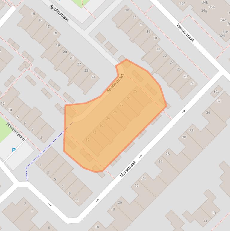 Kaart van postcodegebied 2172CP.