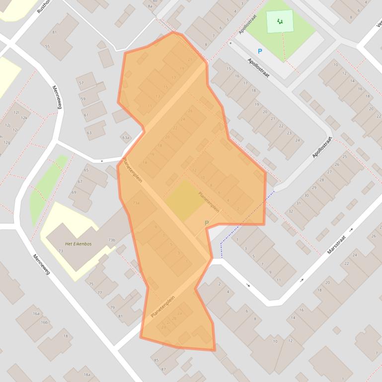 Kaart van postcodegebied 2172CR.